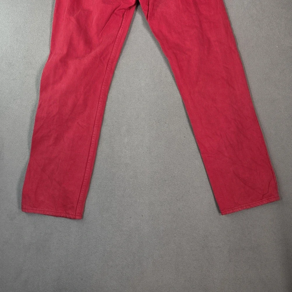 Vintage Levis 501 Jeans Mens Red Button Fly Made USA Straight Leg 90s Fits 28x30